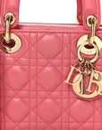 Lambskin Cannage Mini Lady D1OR Pink