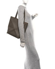 Grained Calfskin Medium Puzzle Fold Tote Taupe
