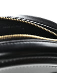Smooth Calfskin Cuir Small Triomphe Oval Crossbody Purse Black