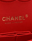 Iridescent Caviar Quilted Medium Double Flap Red