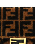 Shearling Vitello Dolce Macro FF 1974 Baguette Tobacco Black