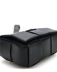 Lambskin Maxi Intrecciato Extra Mini Cassette Crossbody Bag Black