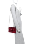 Velvet GG Monogram Mini Dionysus Chain Wallet Red Cipria