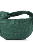Crystal Embellished Satin Mini Hotfix Jodie Emerald