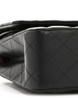 Lambskin Quilted Medium Double Flap Black