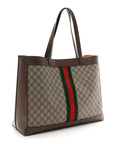 Gg Supreme Monogram Web Ophidia Tote Brown