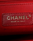 Mixed Fibers Striped Deauville Drawstring Bag Red