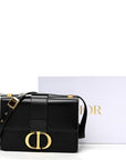 Box Calfskin 30 Montaigne Flap Bag Black