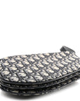 Oblique Saddle Pouch With Strap Navy Blue