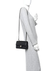 Lambskin Quilted Mini Rectangular Flap Black