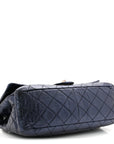 Metallic Aged Calfskin Quilted 2.55 Reissue 228 Flap Blue