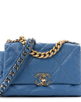 Lambskin Quilted Medium CHNL 19 Flap Blue