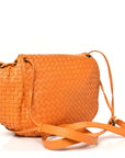 Nappa Intrecciato Drawstring Messenger Flap Orange