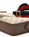 GG Supreme Monogram Textured Dollar Calfskin Web Ophidia Wristlet Shoulder Bag Beige Ebony New Acero