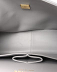 Caviar Quilted Jumbo Double Flap Grey