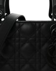 Ultra Matte Calfskin Cannage Medium Lady D1OR Black