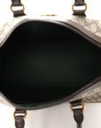 GG Supreme Monogram Textured Dollar Calfskin Web Medium Savoy Duffle Bag Beige Dark Brown