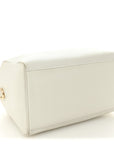 Grained Calfskin Palazzo Bowler White