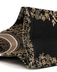 Canvas Embroidered Large Ornamental Cornely Book Tote Black Beige