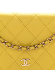 Caviar Quilted Wallet on Chain WOC Yellow