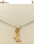 Smooth Calfskin Medium Classic Monogram Cassandra Top Handle Crema Soft Rouge Legion