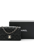 Lambskin Quilted Mini Rectangular Flap Black