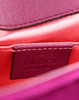 Velvet Matelasse Embroidered Mini GG Marmont Shoulder Bag Bordeaux