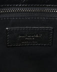 Crinkled Calfskin Matelasse Monogram Large Niki Chain Satchel Black
