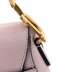 Grained Calfskin Mini Saddle Bag Light Pink