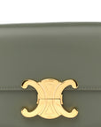 Shiny Calfskin Triomphe Shoulder Bag Celadon