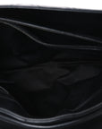 Calfskin Y Quilted Monogram Monochrome Large Loulou Chain Satchel Black