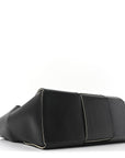 Nappa Maxi Intrecciato Medium Arco Tote Black White