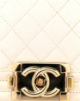 Caviar Quilted New Medium Boy Flap White