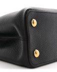 Taurillon Capucines MM Black Fuchsia