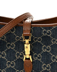 New Denim GG Monogram Calfskin Mini Jackie 1961 Hobo Blue Tea Cuir