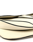 Grained Calfskin Saddle Bag White