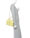 Lambskin Quilted Small Trendy CC Flap Dual Handle Bag Yellow