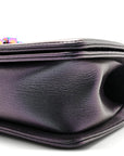 Iridescent Goatskin Quilted Small Boy Flap Purple