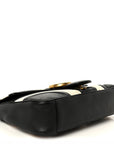 Calfskin Matelasse Medium GG Marmont Shoulder Bag Black White