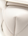 Nappa Intreccio Padded Top Handle Shoulder Bag White