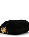 Faux Fur Clutch Black
