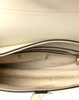 Grained Calfskin Saddle Bag White