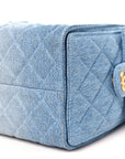 Washed Denim Quilted Small CHNL 25 Handbag Blue