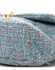Tweed Quilted Large CHNL 19 Flap Blue Multicolor