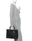 Lambskin Cannage Large Lady D1OR Black