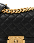 Caviar Quilted Small Boy Flap Black