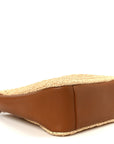 Raffia Calfskin Le 5 A 7 Small Hobo Natural Brick