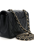 Lambskin Quilted Mini Rectangular Flap Black