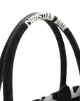 Canvas Embroidered Medium Paris Book Tote Black White