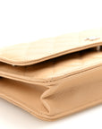 Caviar Quilted Wallet on Chain WOC Beige
